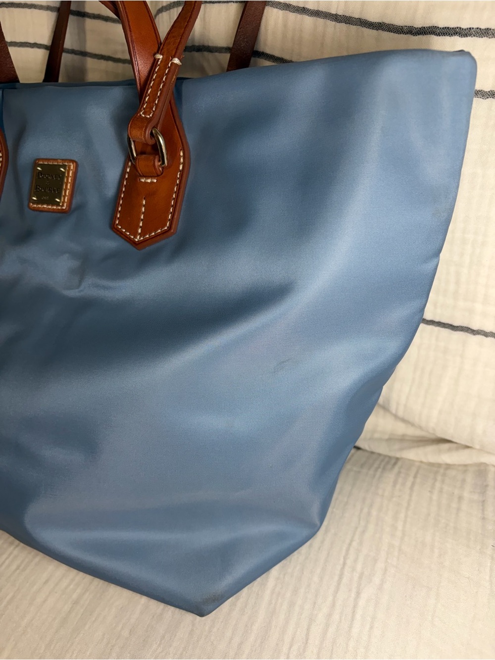 Dooney & Bourke Windham Nylon Leighton Tote Blue - Picture 4 of 10